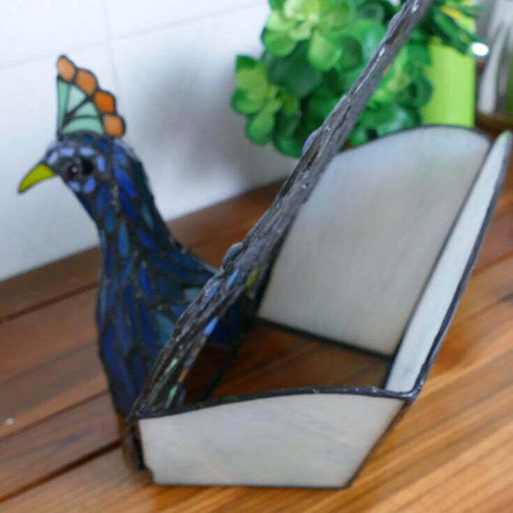 Tiffany Retro Stained Glass Peacock Lamp