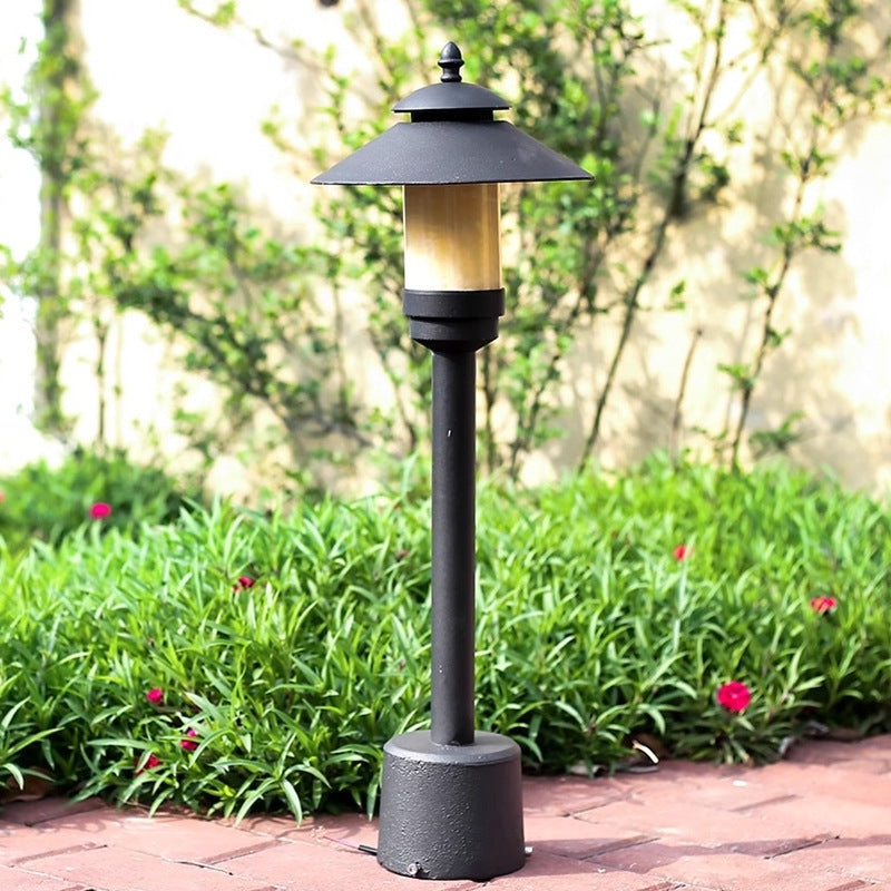 Minimalist Umbrella Aluminum Marble LED Outdoor Light