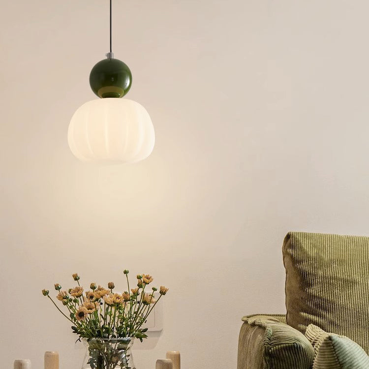Minimalist Pumpkin Iron Acrylic Pendant Light — Red / 110V-120V For US/CA