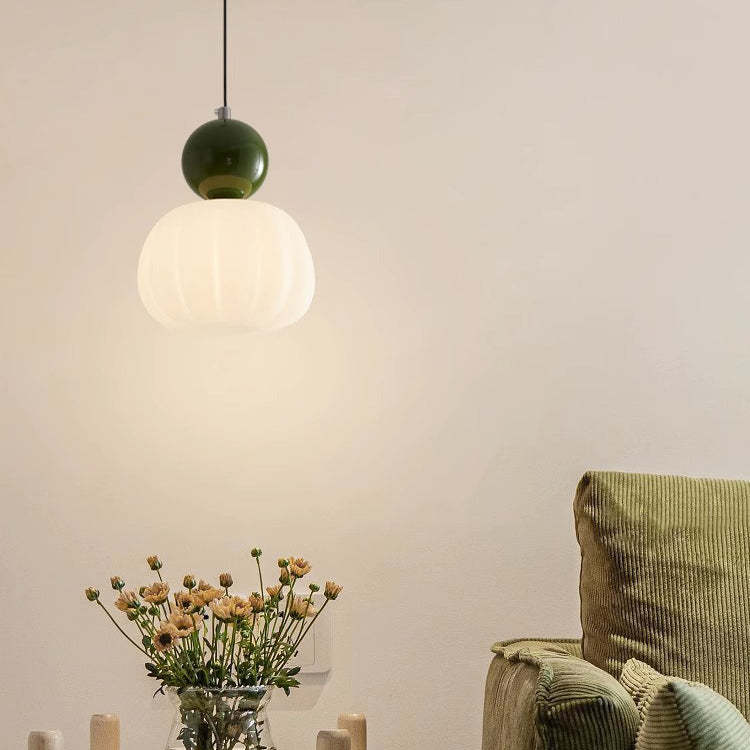 Minimalist Pumpkin Iron Acrylic Pendant Light — Red / 110V-120V For US/CA