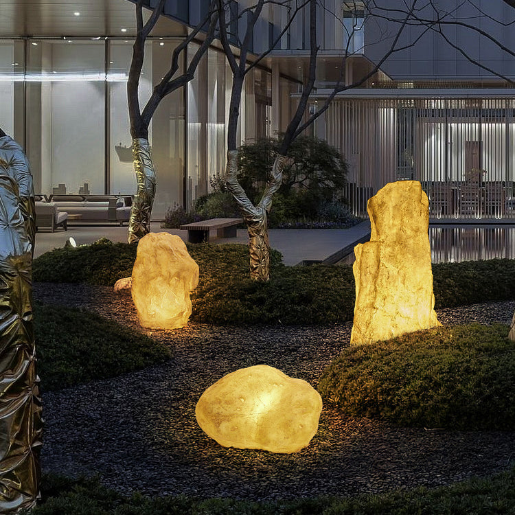 Contemporary Resin Faux Mountain LED Landscape Light
