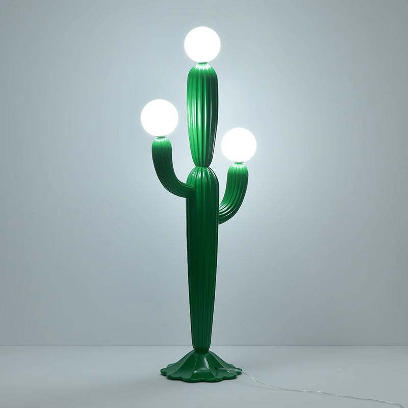 Contemporary Cactus Resin Glass 3-Light Floor Lamp