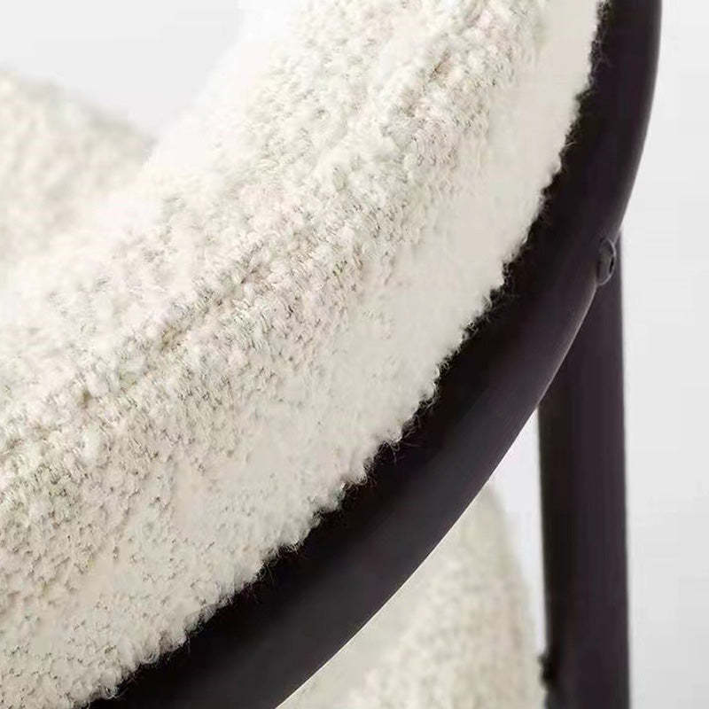 Minimalist Round Velvet Tubular-Leg Dining Chair