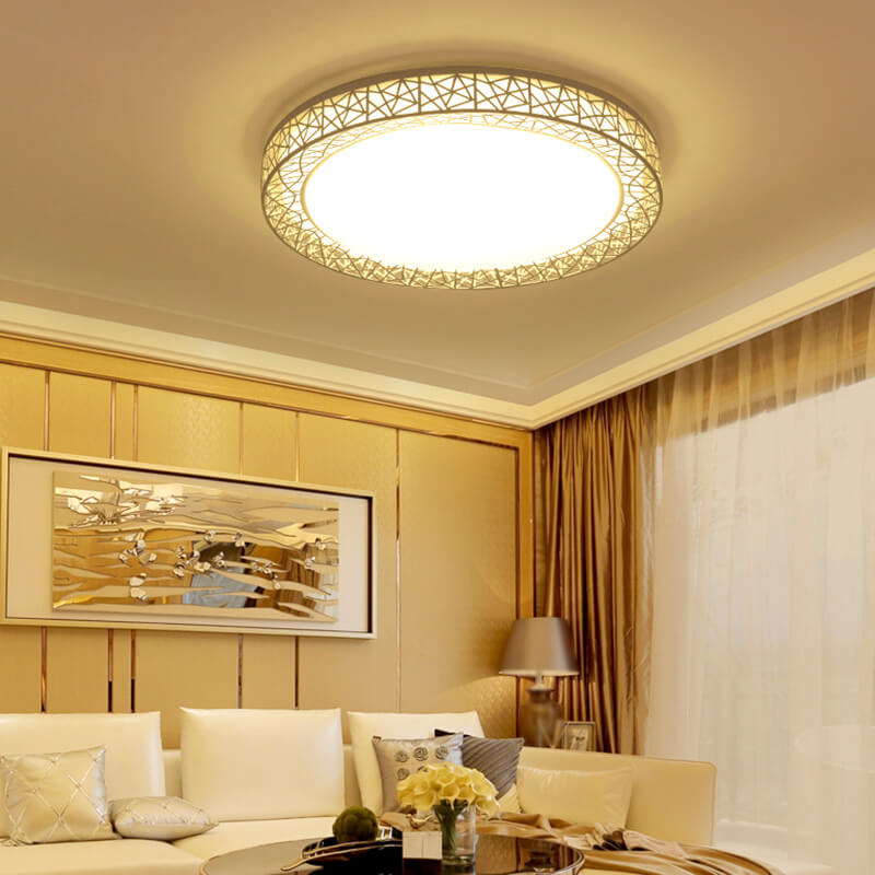 Modern Bird's Nest Iron LED Flush Mount Light
