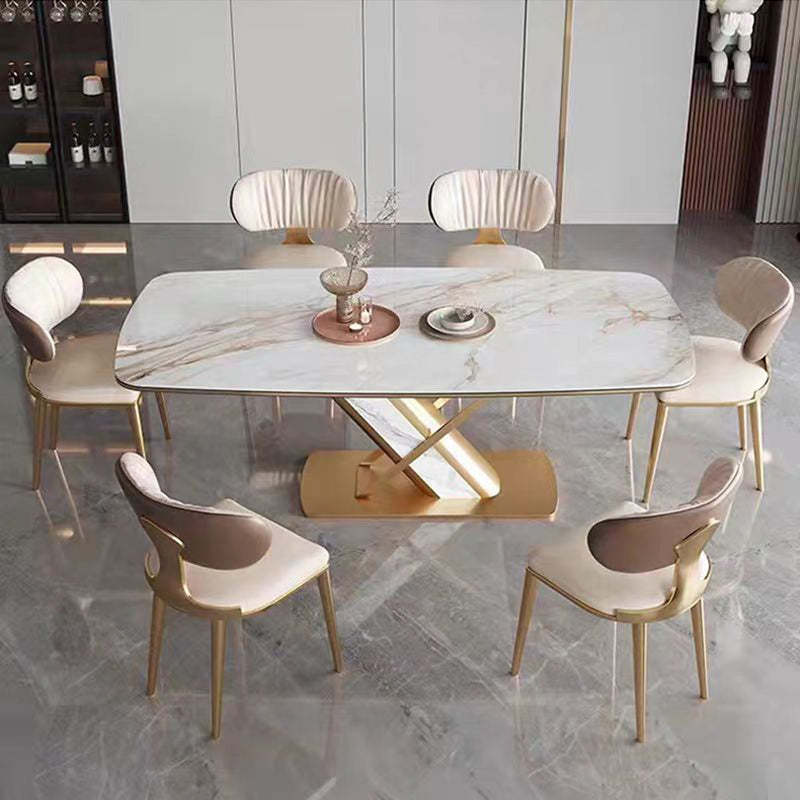 Scandinavian Microfiber Leather Square Cushion Dining Chair