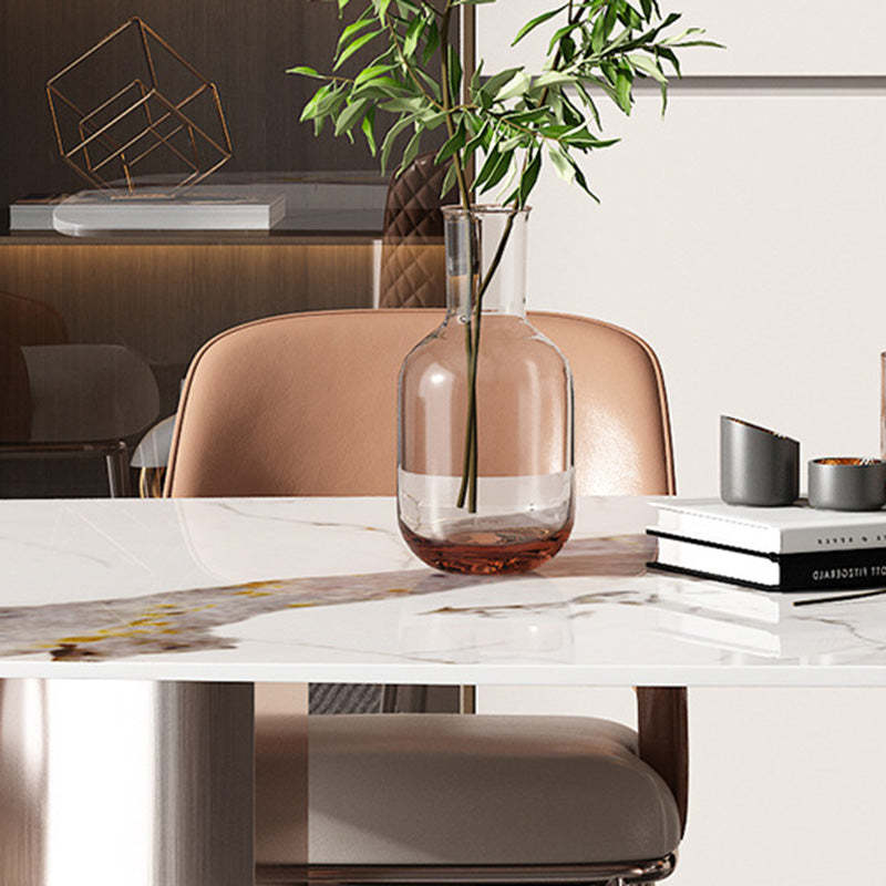 Contemporary Microfiber Leather Steel Dining Chair