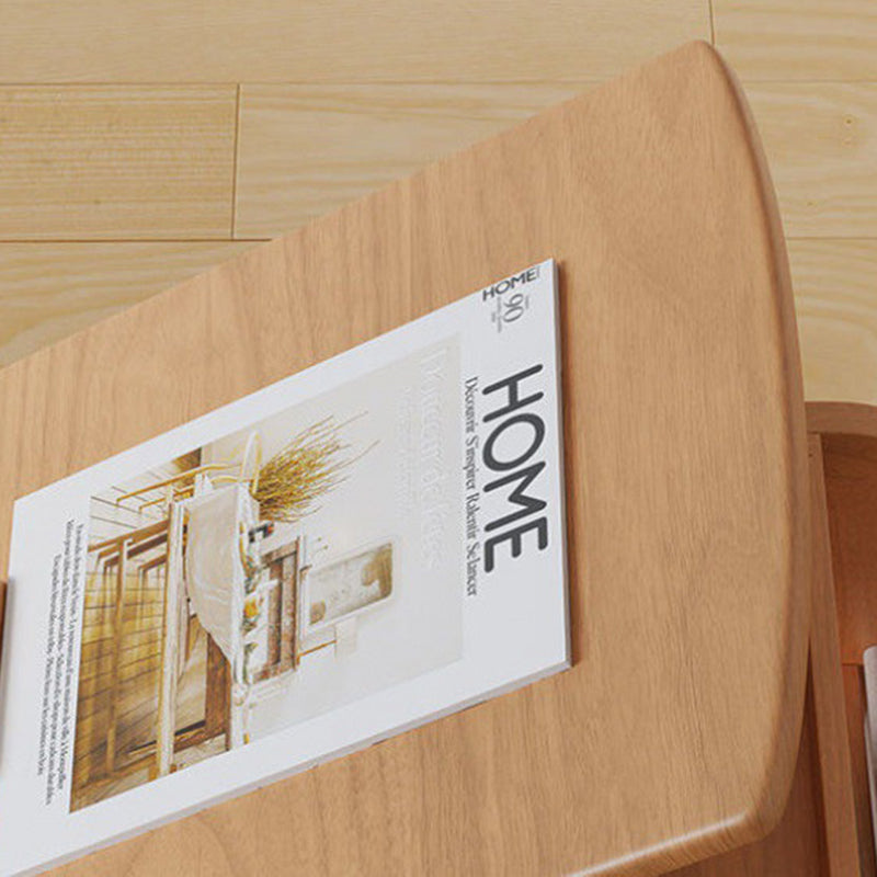 Japanese Wood Flip Cover 4-Tier End Table