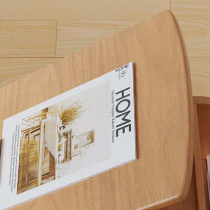 Japanese Wood Flip Cover 4-Tier End Table