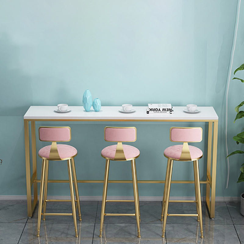 Scandinavian Iron Velvet Marble Bar Stool
