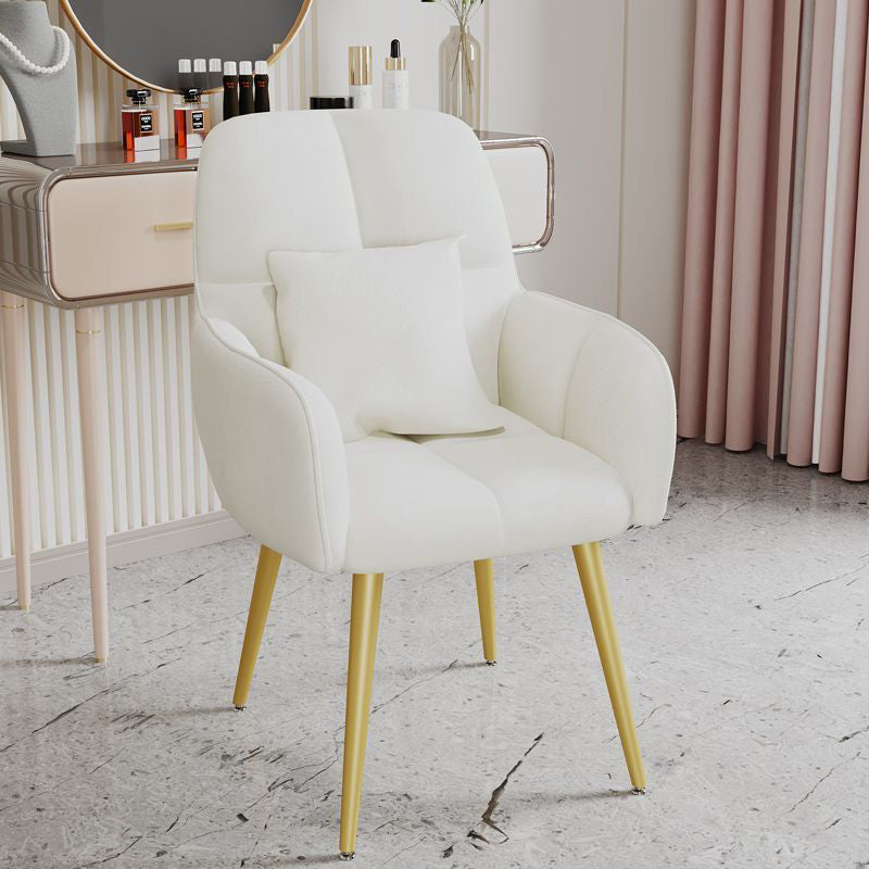 Minimalist Square Vanity Stool with Backrest