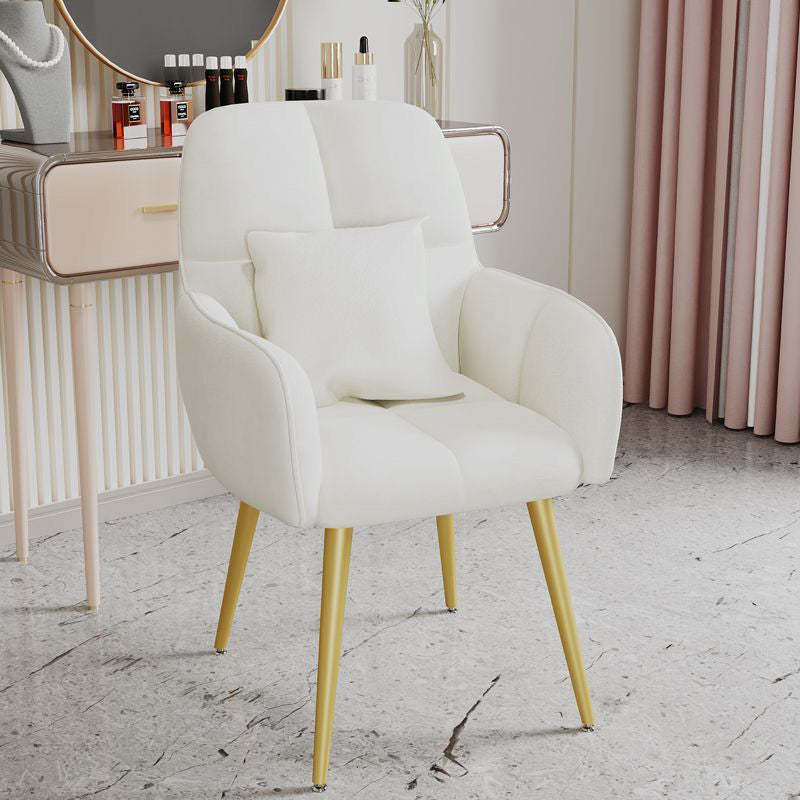 Minimalist Square Vanity Stool with Backrest