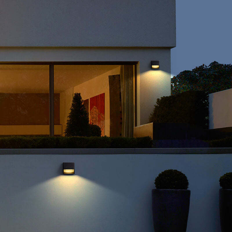 Outdoor Striped Trapezoidal LED Patio Wall Sconce