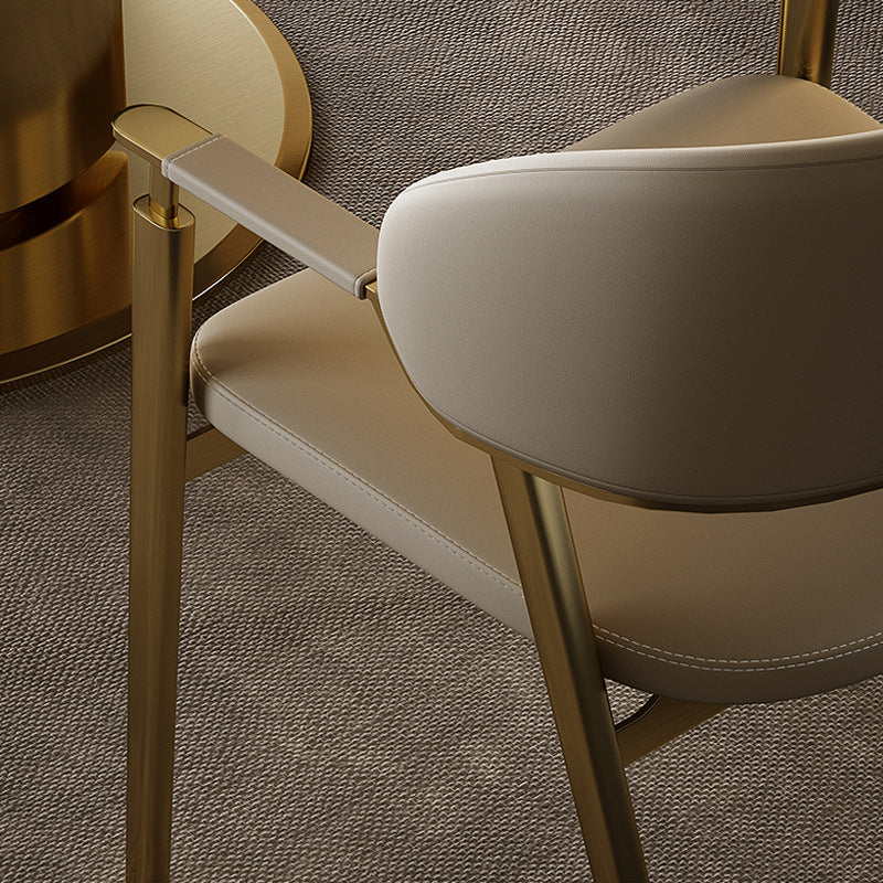 Modern Microfiber Leather Metal Dining Chair