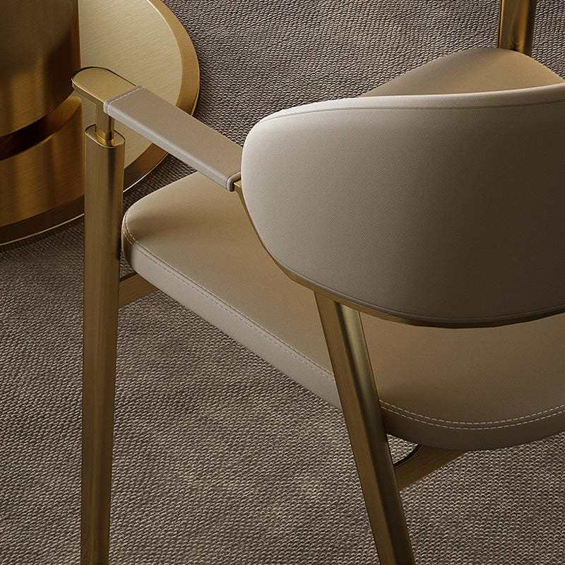 Modern Microfiber Leather Metal Dining Chair