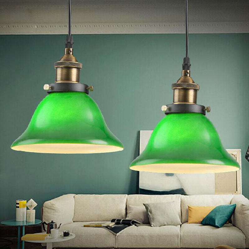 Lighom retro emerald green pendant lighting in glass — Large / 110V-120V (US/CA)