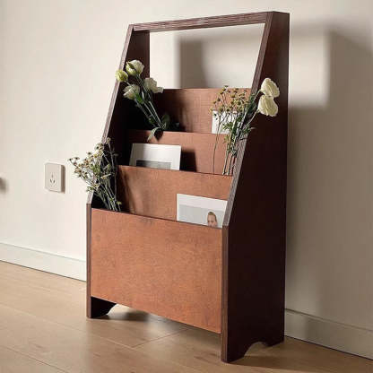 Retro Rectangular Plank 3-Shelf Bookcase