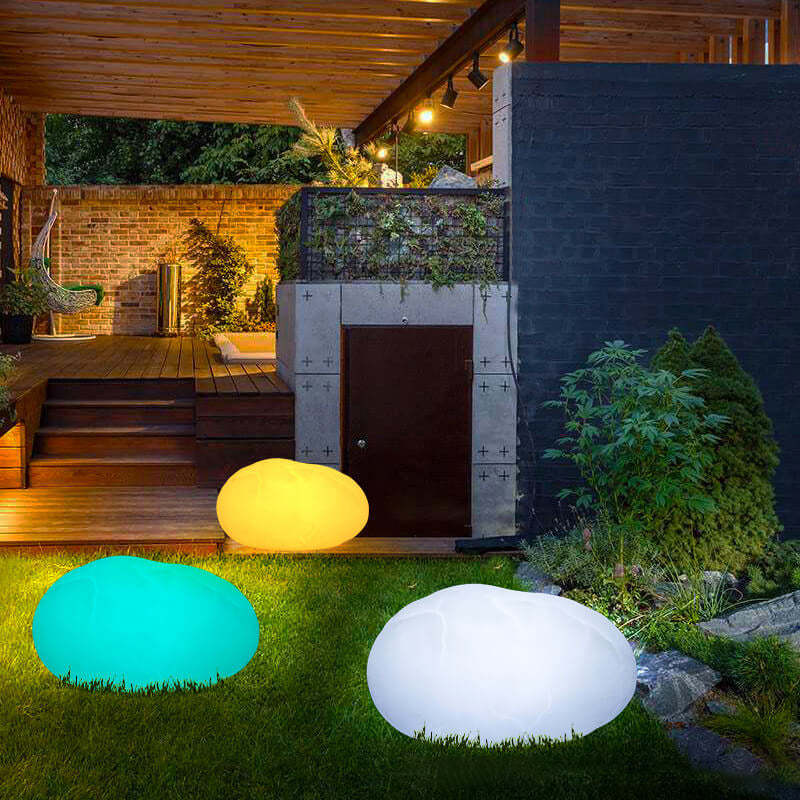 Wood modern pebble luminous landscape lighting