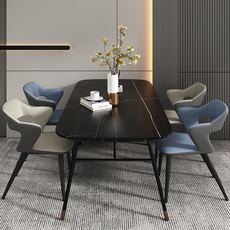 Scandinavian Leather Fabric Wing Dining Chair