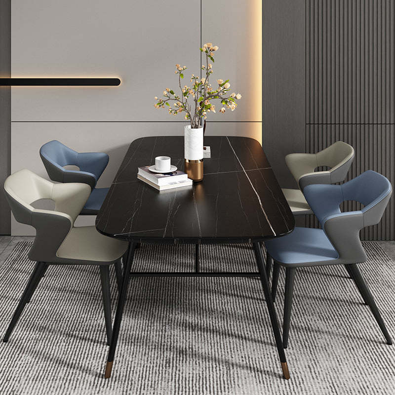 Scandinavian Leather Fabric Wing Dining Chair