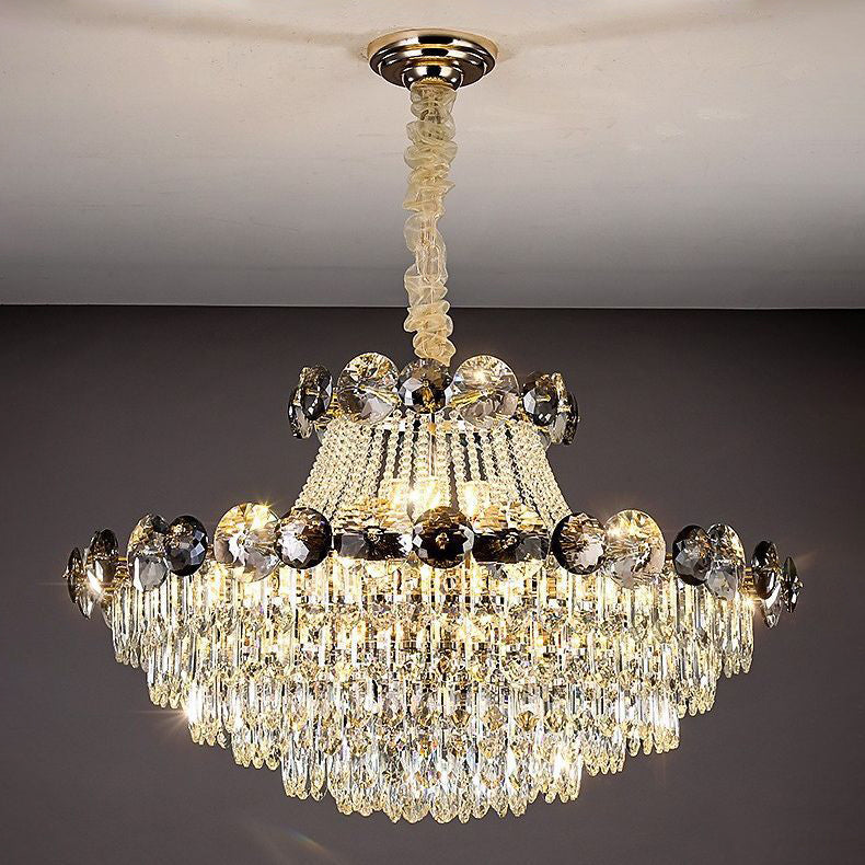 Half Round Ball Crystal Iron Chandelier — 8 / 220V-240V For UK/AU