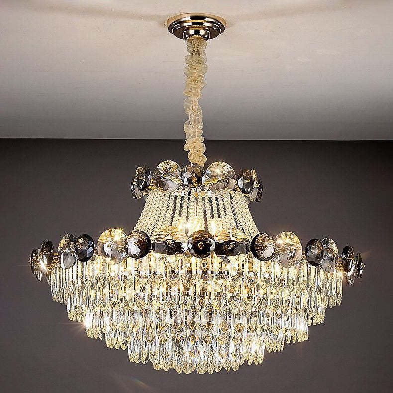 Half Round Ball Crystal Iron Chandelier — 8 / 220V-240V For UK/AU