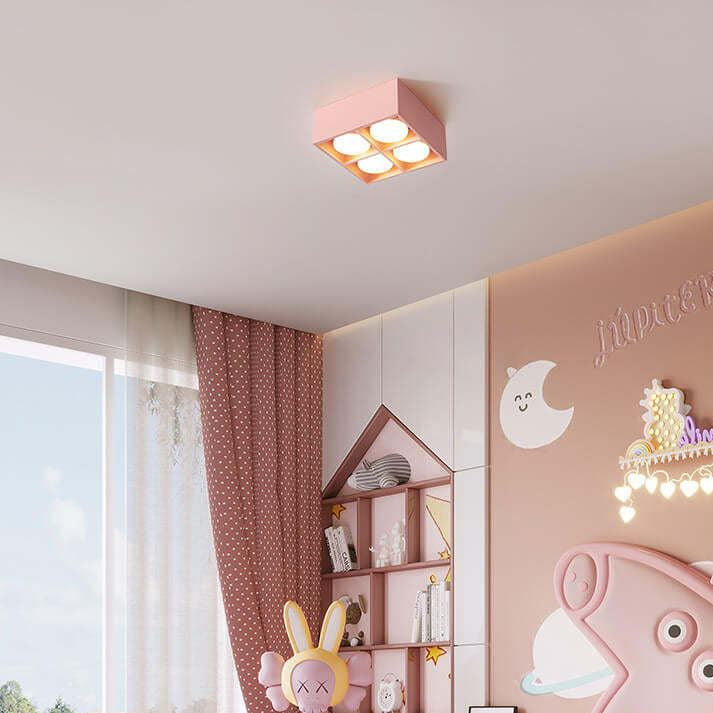 Minimalist Square Iron Spotlight LED Flush Mount Light