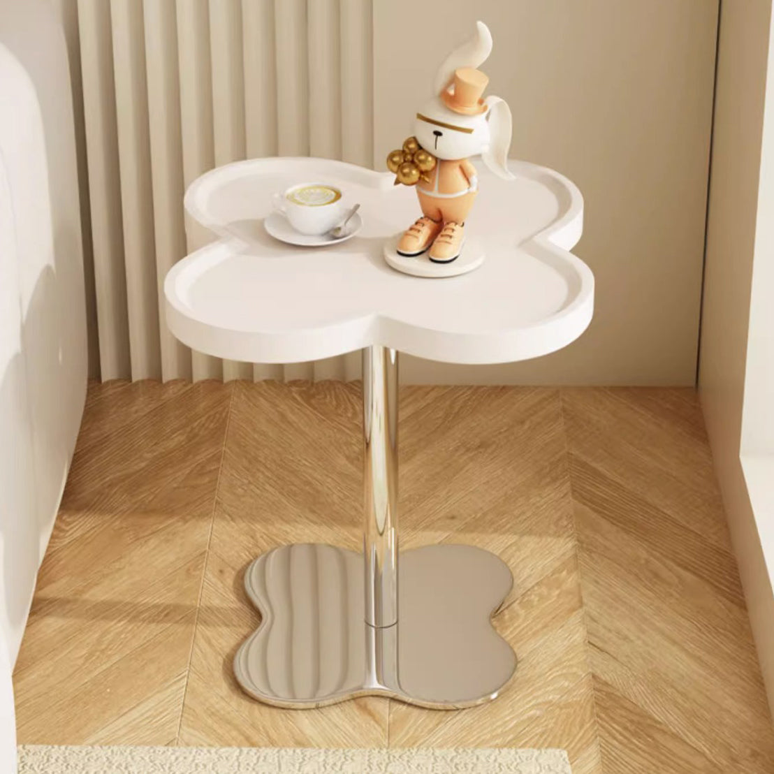 Minimalist Cylinder Petal Glass Coffee Table