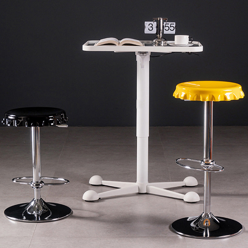 Contemporary Beer Bottle Cap Plastic Swivel Bar Stool