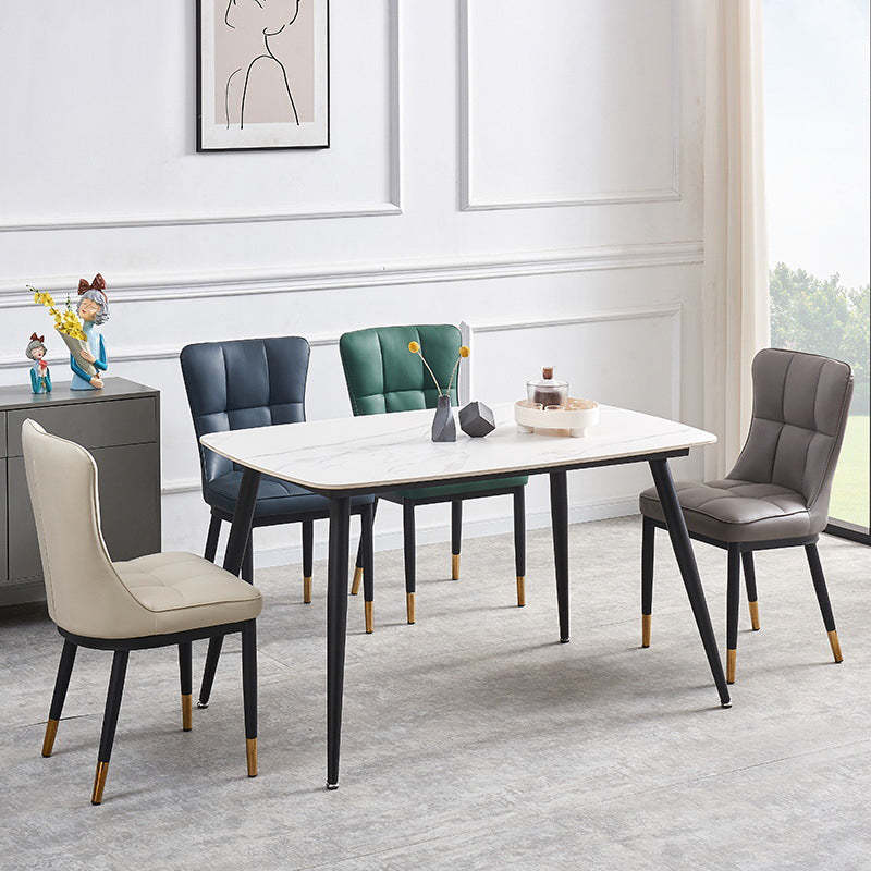 Nordic Lattice Leather Steel Dining Chair