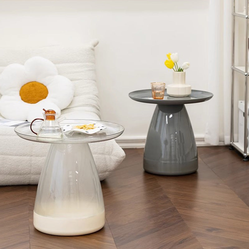 Minimalist Round Plastic Coffee Table — A / Gray