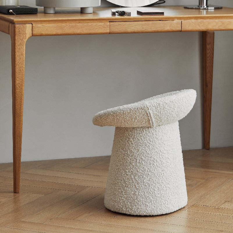 Minimalist Flat Mushroom Metal Lambswool Chair