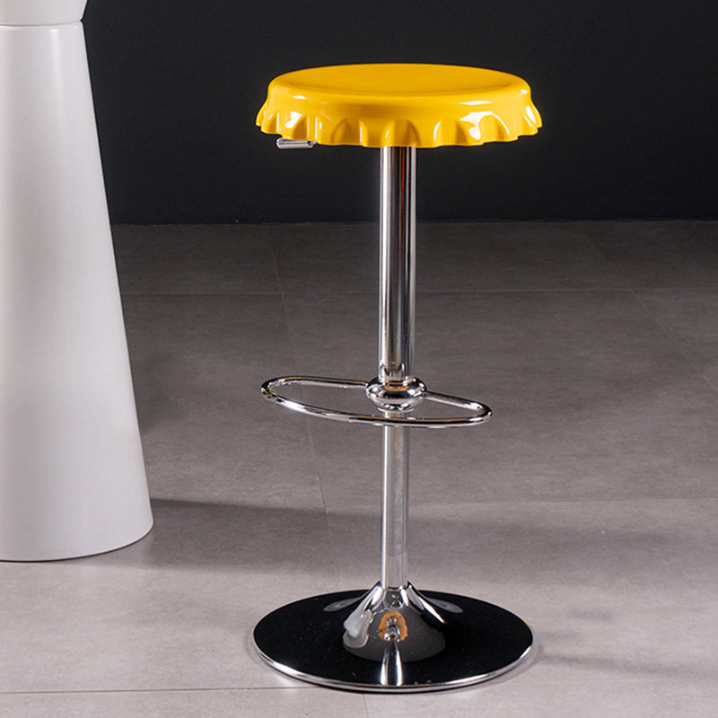 Contemporary Beer Bottle Cap Plastic Swivel Bar Stool