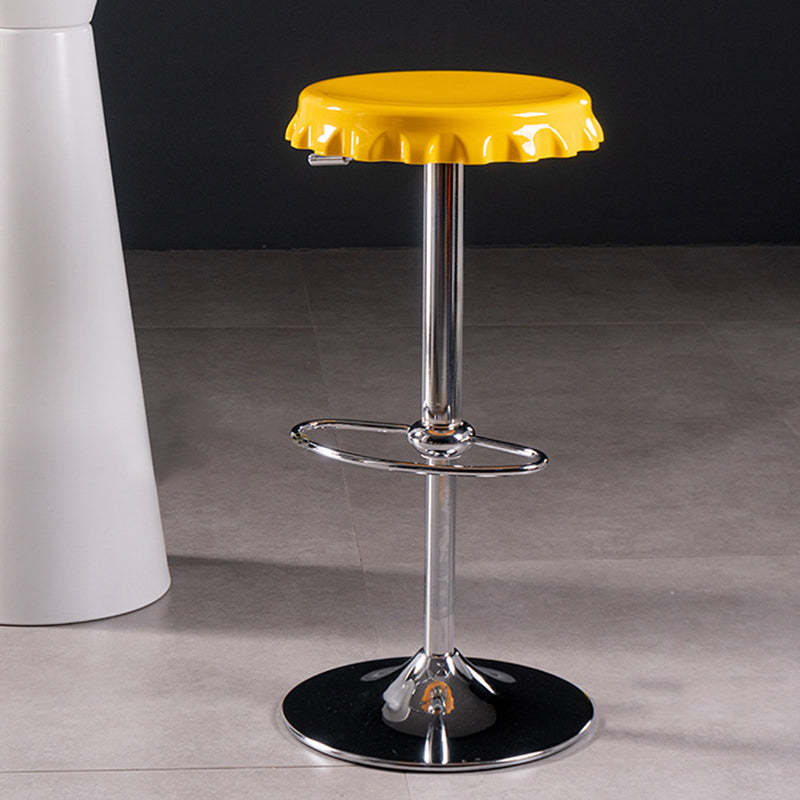 Contemporary Beer Bottle Cap Plastic Swivel Bar Stool