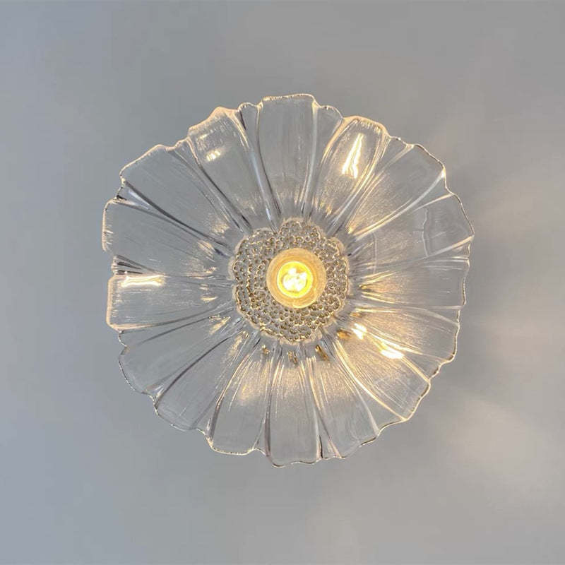 Vintage Lotus Leaf Glass Brass Pendant