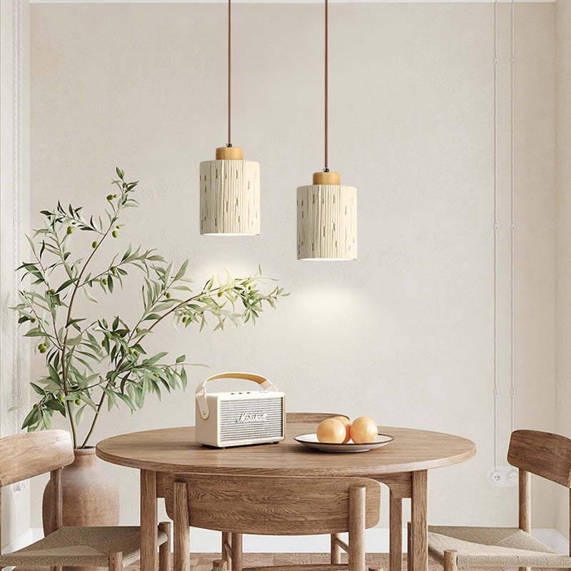 Scandinavian Cylinder Cone Cement Solid Wood Pendant Light