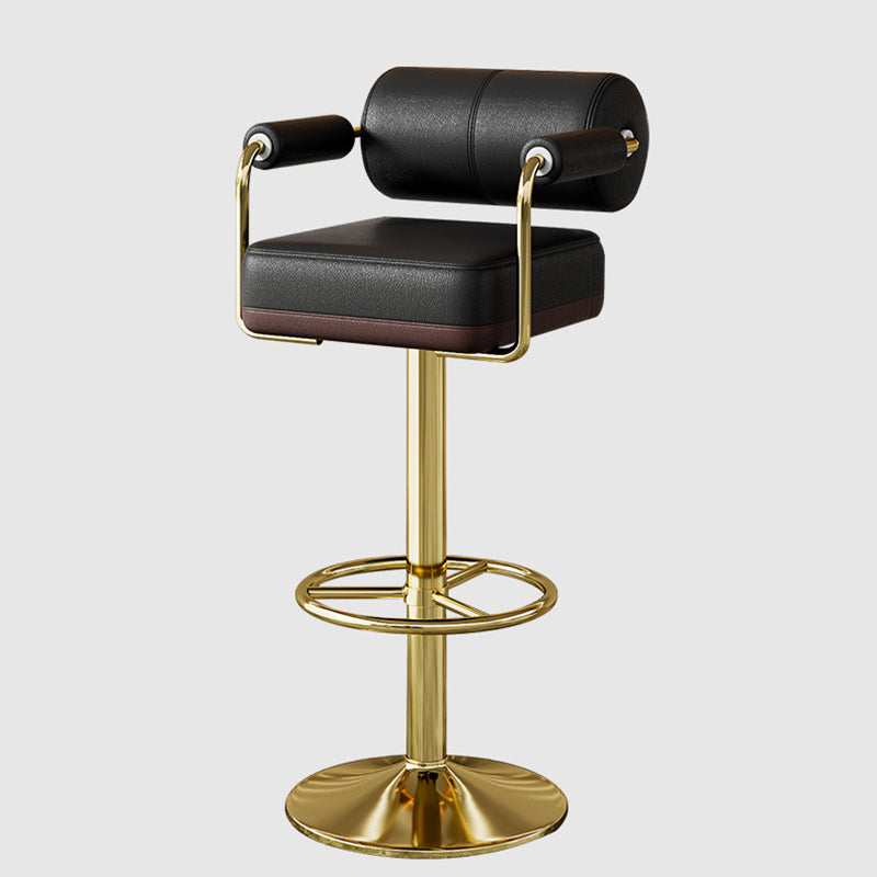 Minimalist Leather Cylinder Bar Stool