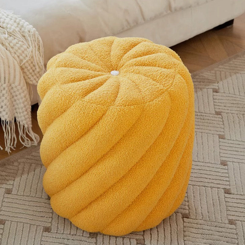 Scandinavian Lambswool Round Vanity Stool
