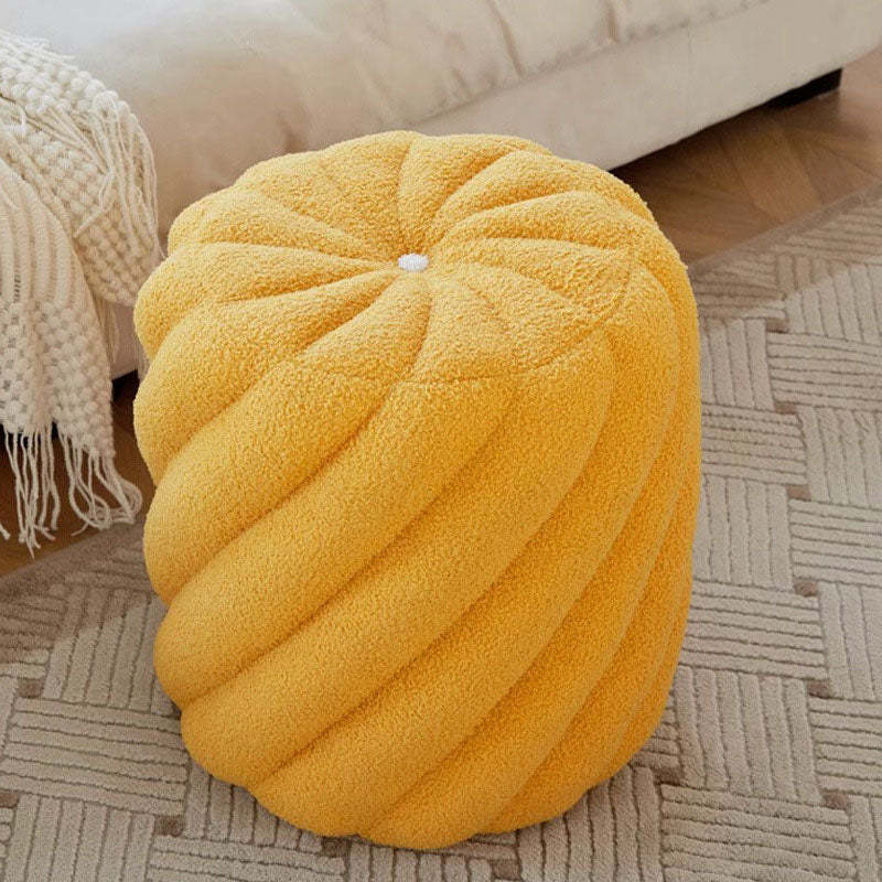 Scandinavian Lambswool Round Vanity Stool