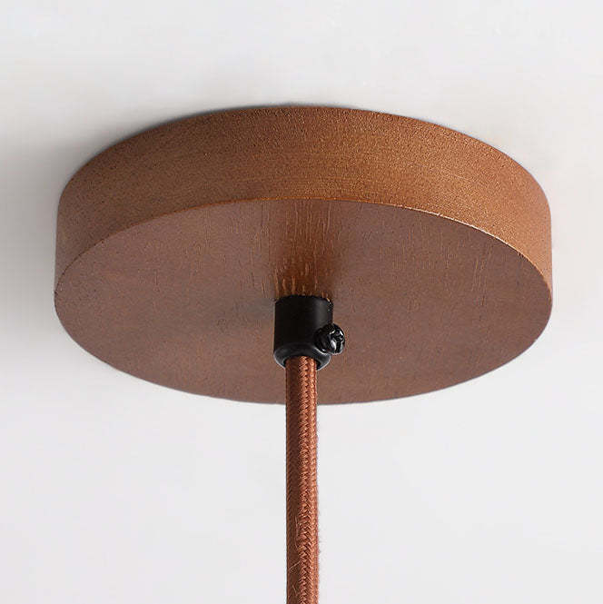Japanese Wood Yellow Travertine LED Pendant