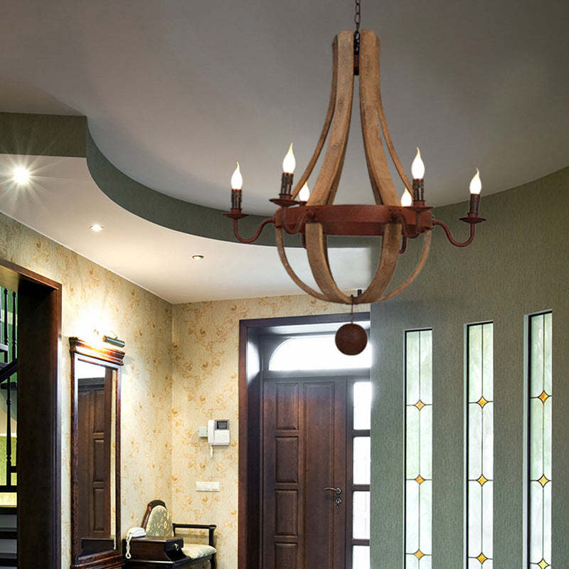 Rustic Branch Candle Holder Wooden Iron Chandelier