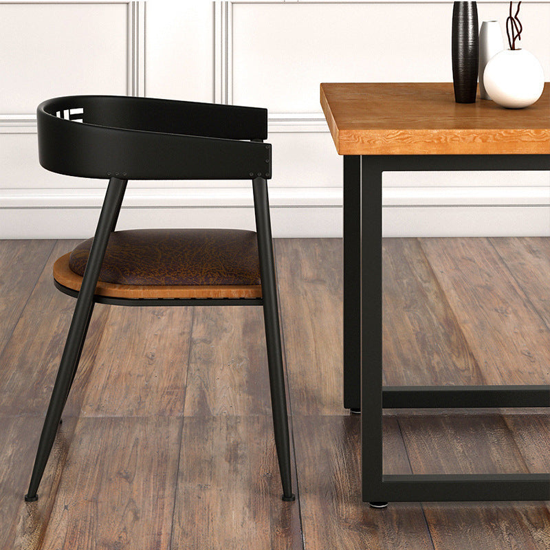 Nordic Iron Faux Leather Dining Chair