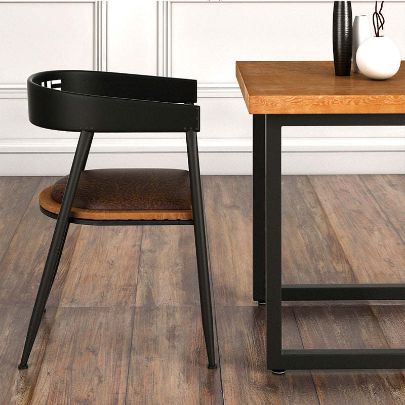 Nordic Iron Faux Leather Dining Chair