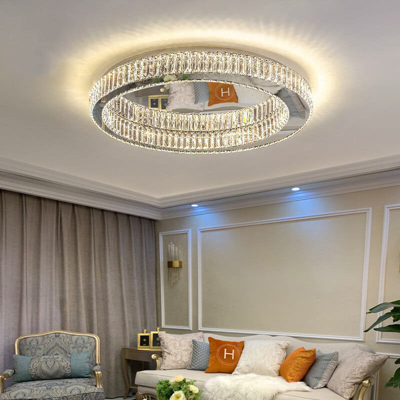 Modern Round Crystal LED Flush Mount Light