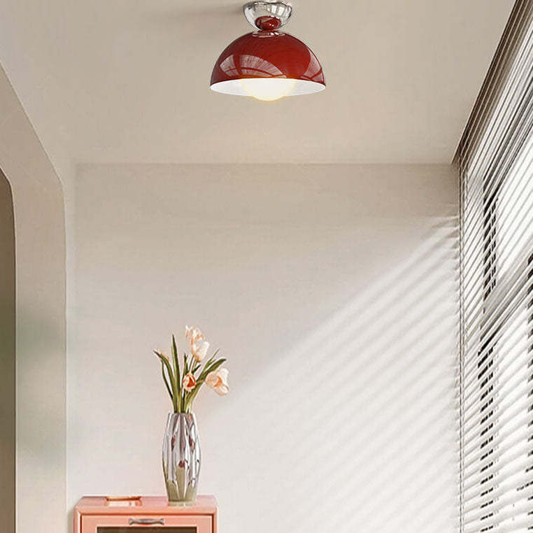 Modern Wrought Iron Semi-Circle Mount Light — Red / 110V-120V For US/CA