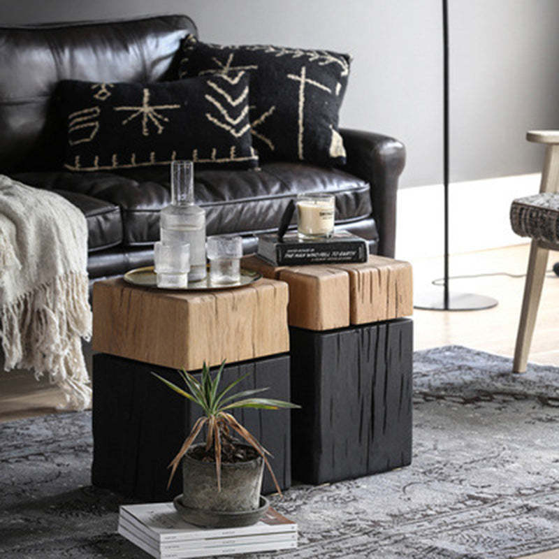 Japanese Crack Design Solid Wood End Table