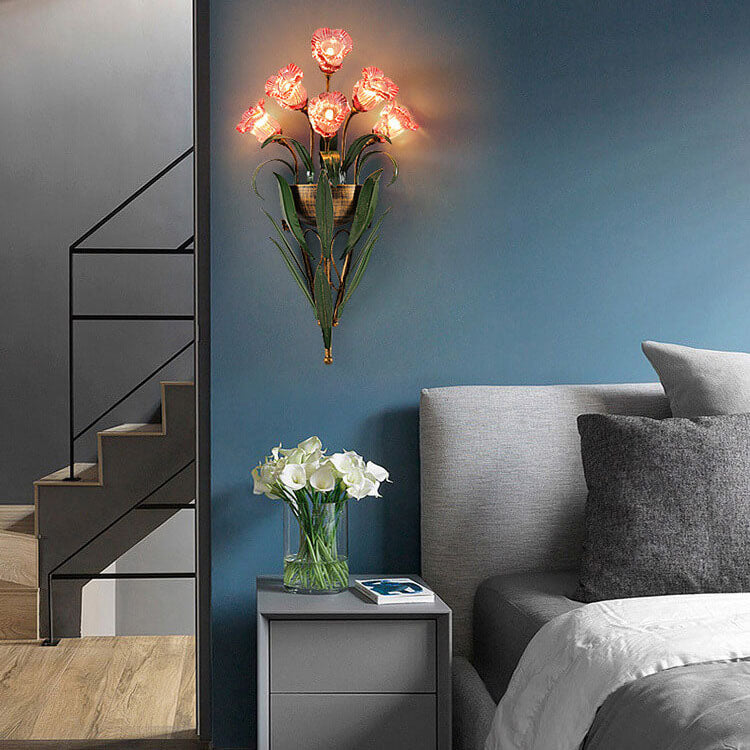 Minimalist Glass Flower Wall Sconce