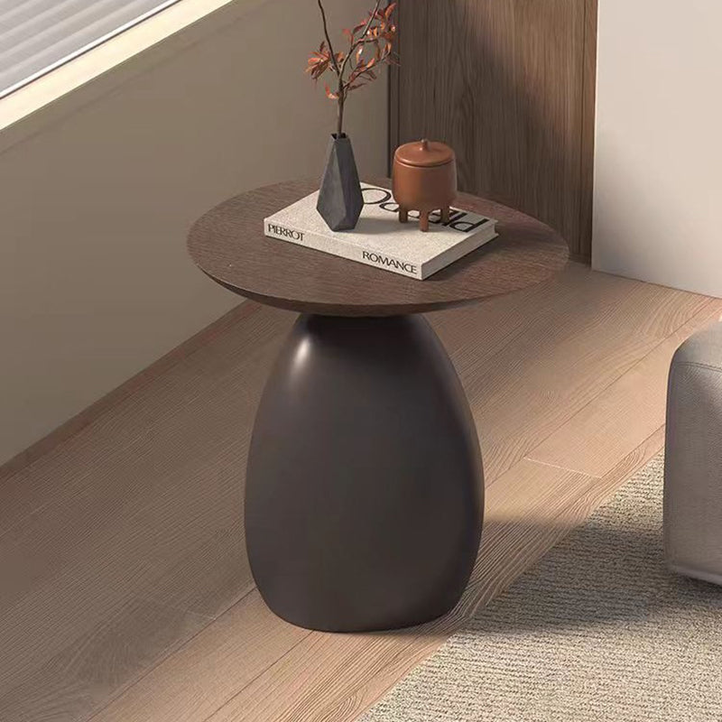 Contemporary Geometric Resin Coffee Table — Brown