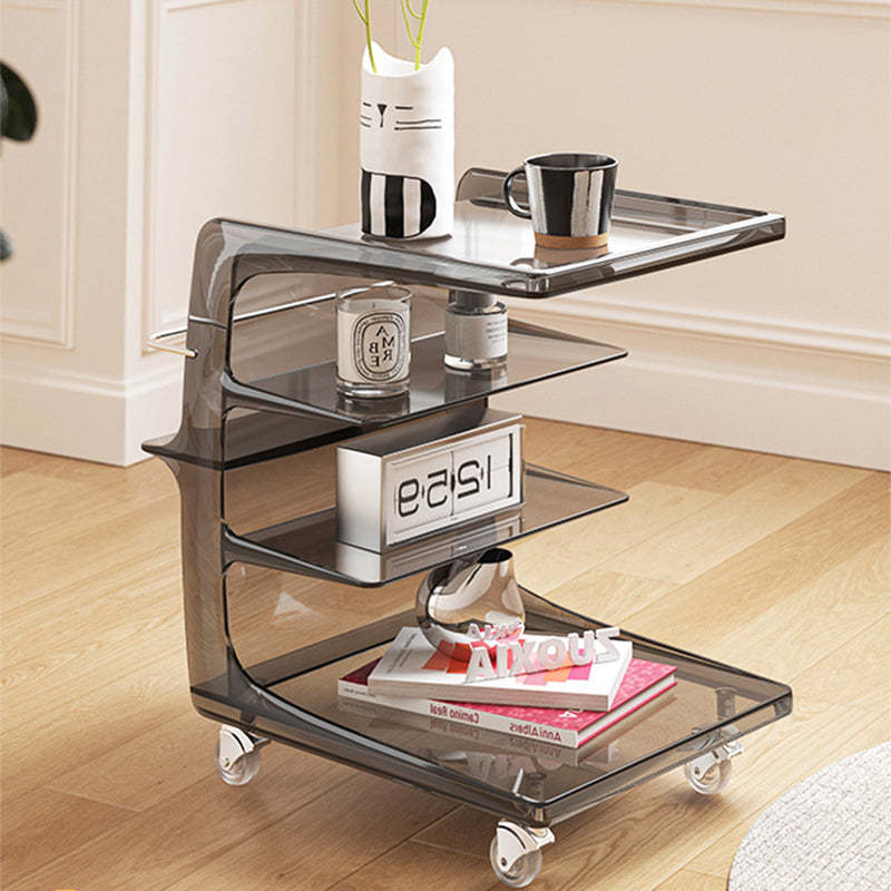 Scandinavian Stainless Steel C-Shape End Table