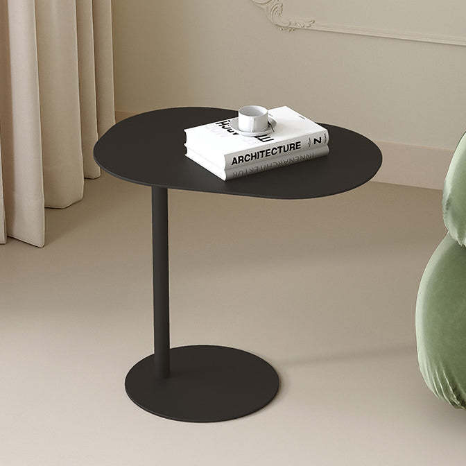 Minimalist Geometric Round Iron End Table