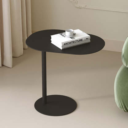 Minimalist Geometric Round Iron End Table